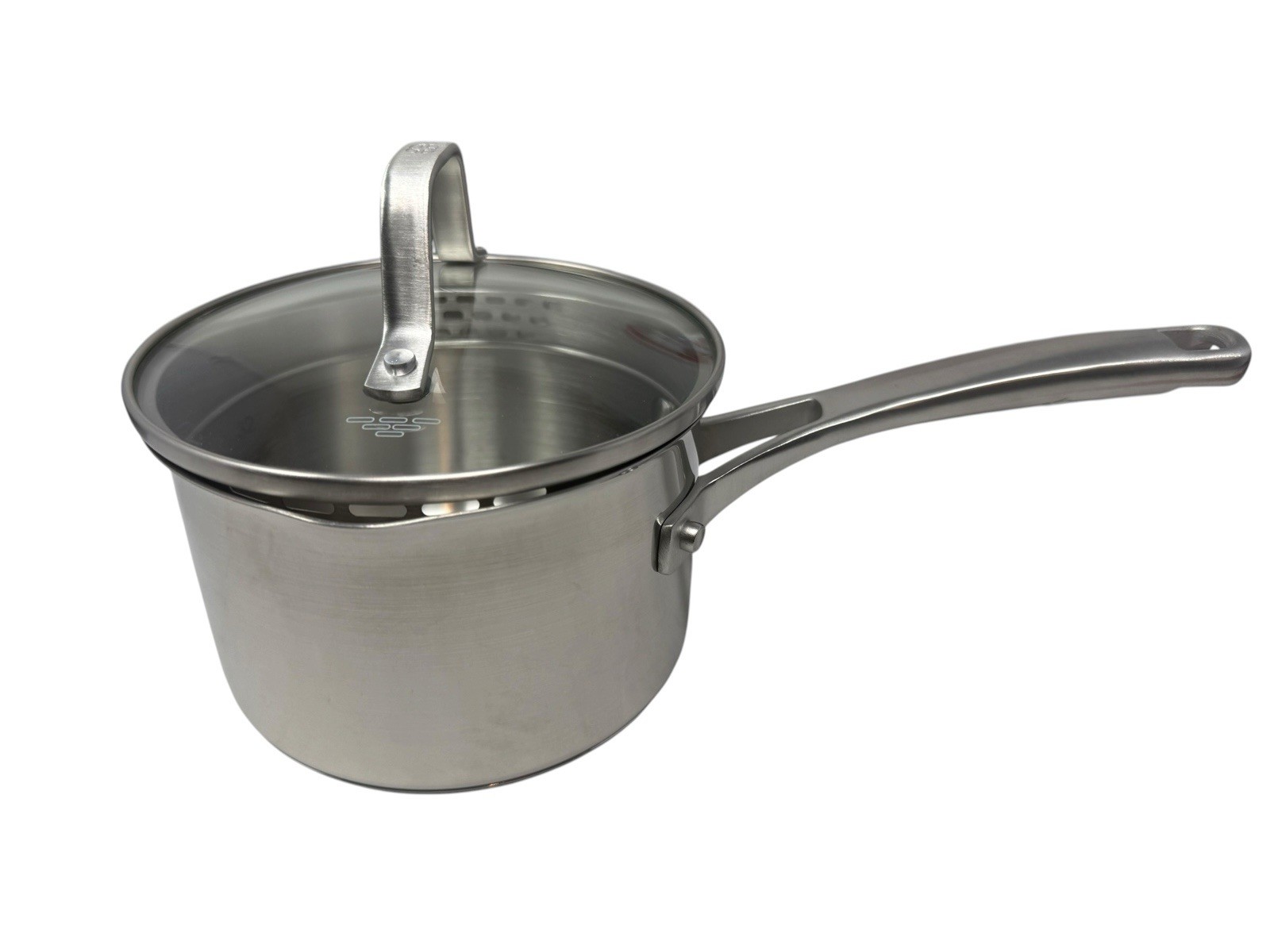 Calphalon 1 1/2 Qt 2.5 Saucepan Pot 87015 Dual Pour Spout Stainless w/Lid Strain