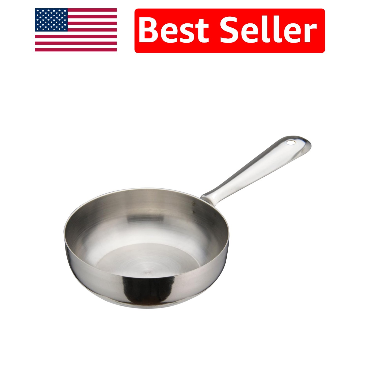 7 oz Stainless Steel Mini Fry Pan – Ideal for Cooking Eggs and Melting Sauces