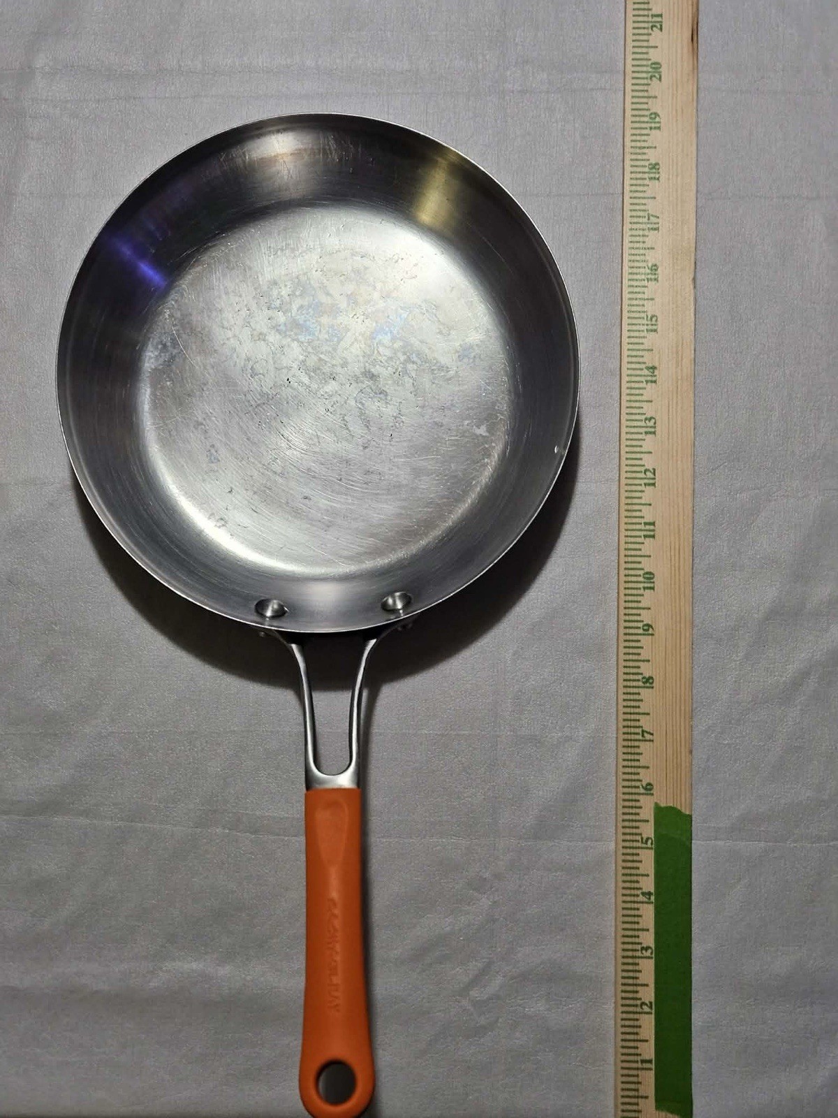 Rachael Ray 10in 24cm Stainless Steel Frying Pan Skillet Orange Handle 2in Deep