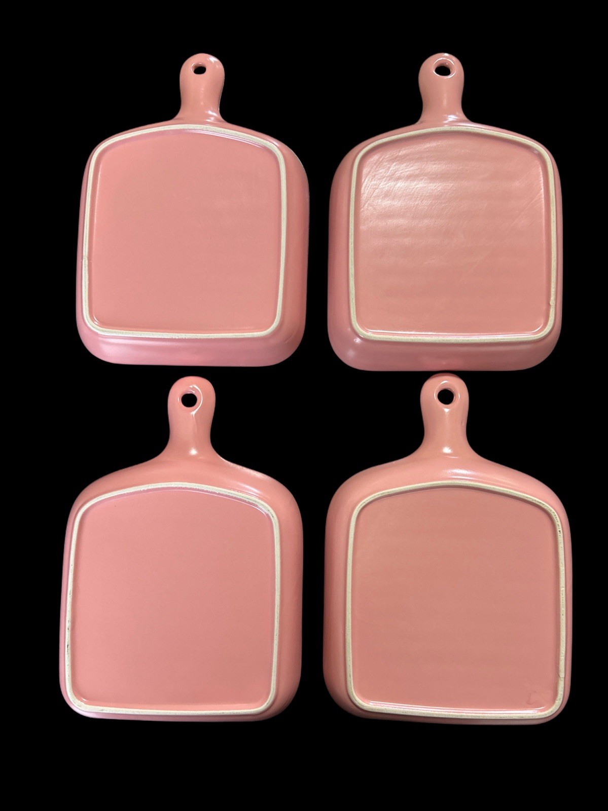 Square Griddle Pan W Handle Lot Oven & Microwave Safe Serve Ware Set Pink 4 New