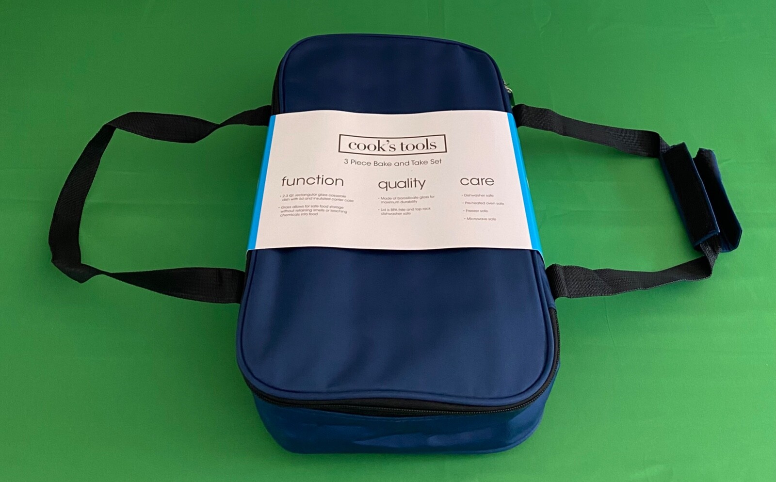Cook’s Tools Insulated 3-Piece Bake &Take Set – Navy Blue 2.3 Qt Casserole Dish