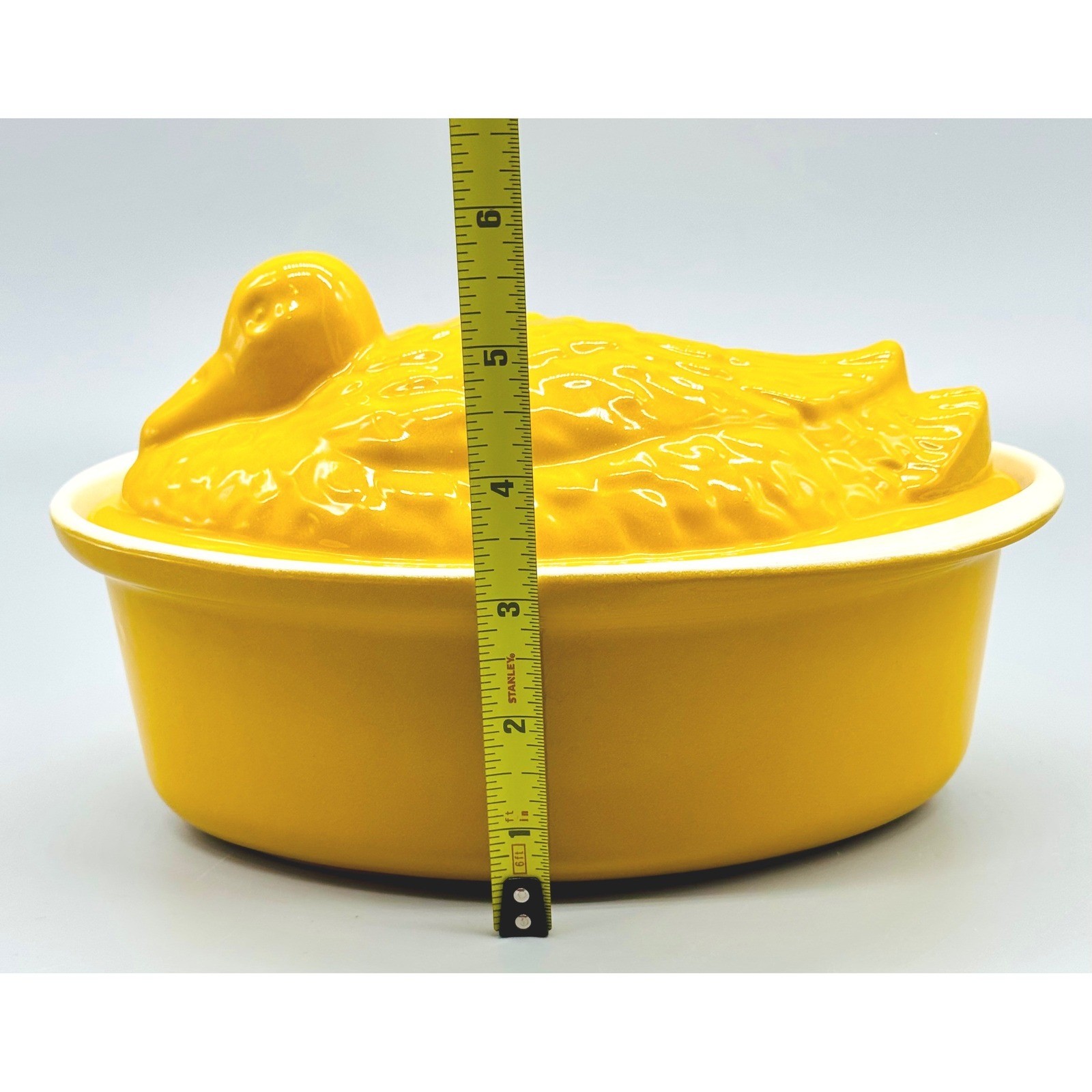 Chasseur France Yellow Duck Enameled Cast Iron Pate Terrine Mold 1.25 Quarts