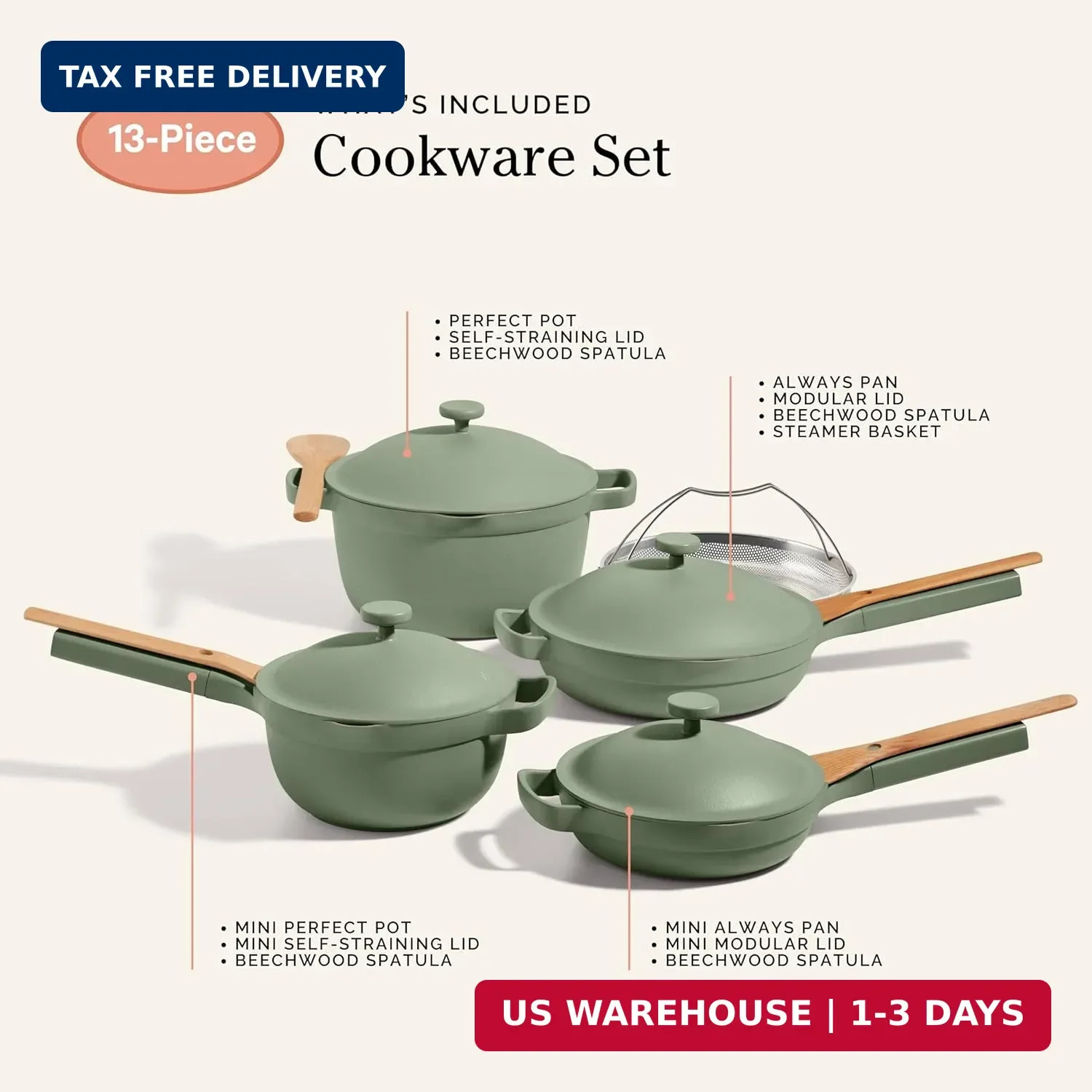 Our Place Cookware Set – 13-Piece Kit Including the Always Pan, Perfect Pot and