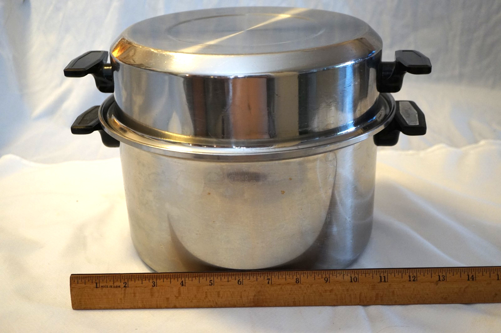 CARICO STOCKPOT 8 QUART W /2 LIDS REGULAR & DOME STAINLESS STEEL MADE IN USA