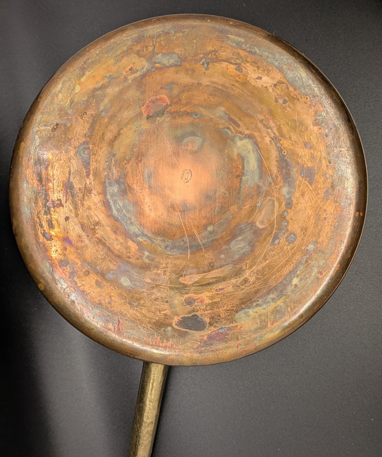 VTG Taurus Copper Pot with Lid, Brass Handles, Tin Lining, Made in Portugal