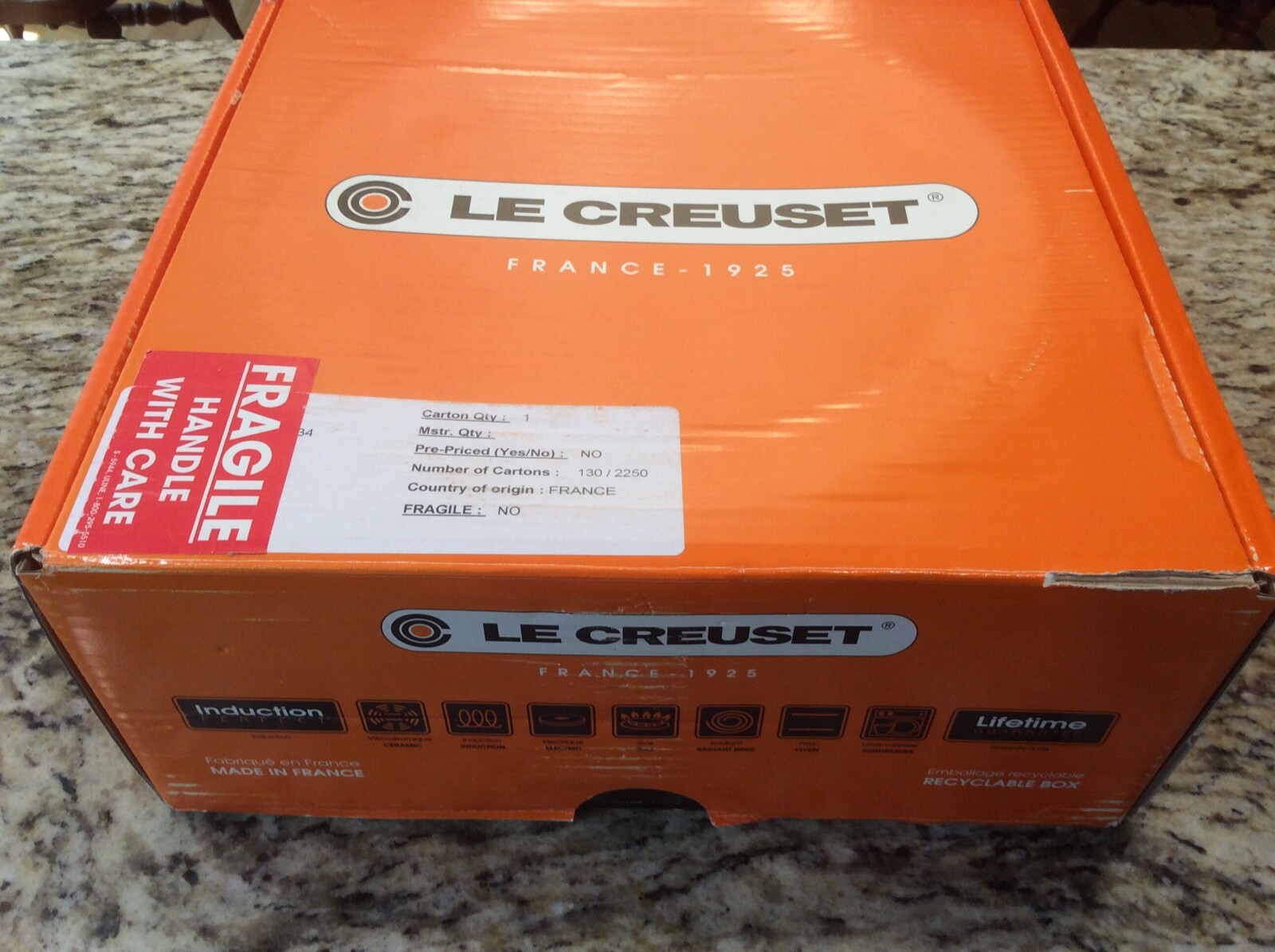 RARE! Le Creuset GRANITE Gray Enameled Cast Iron Round Dutch Oven 7.25 qt 6.7L