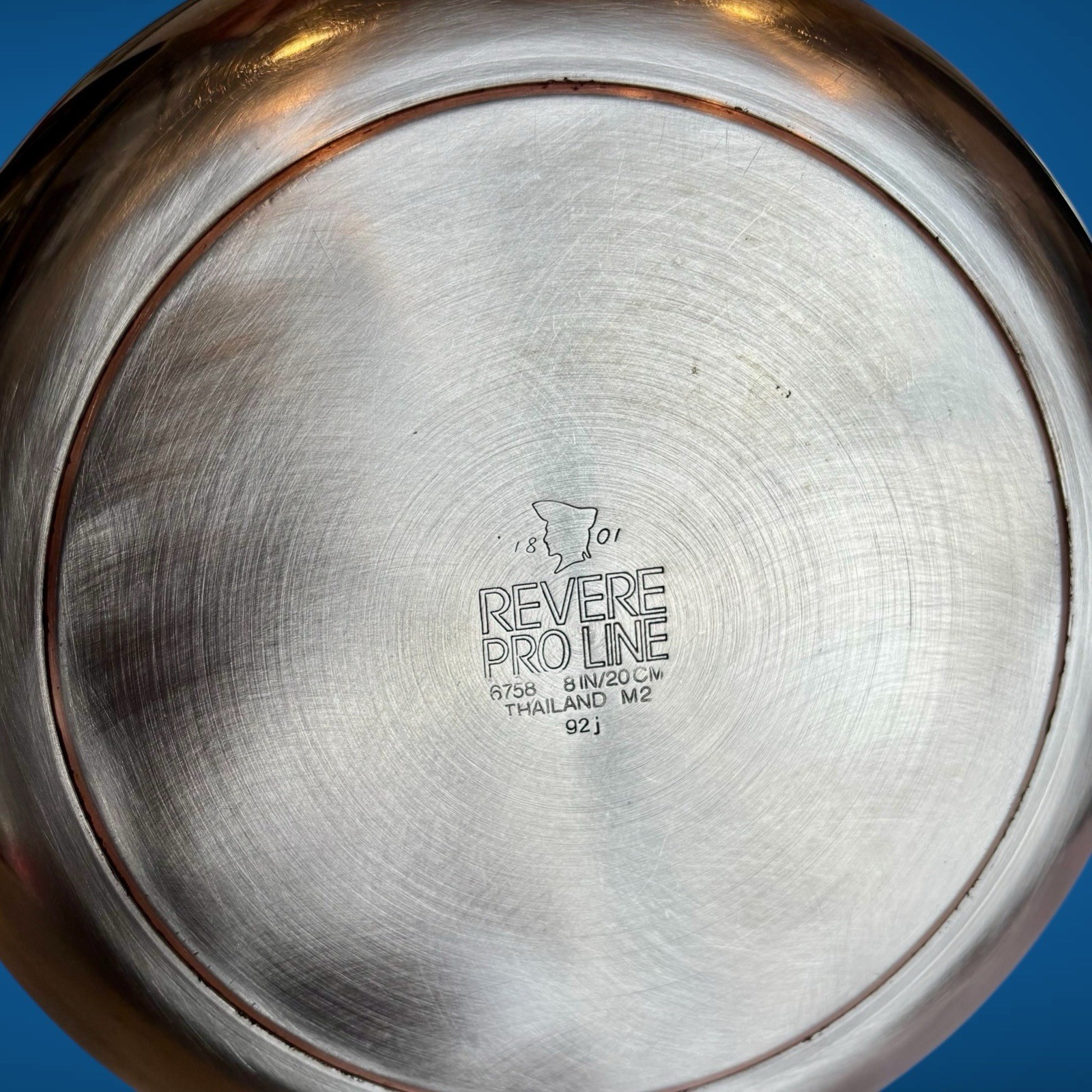 Revere Ware Pro Line 8″ Stainless Steel Copper Core Skillet Saute Fry Pan #6758