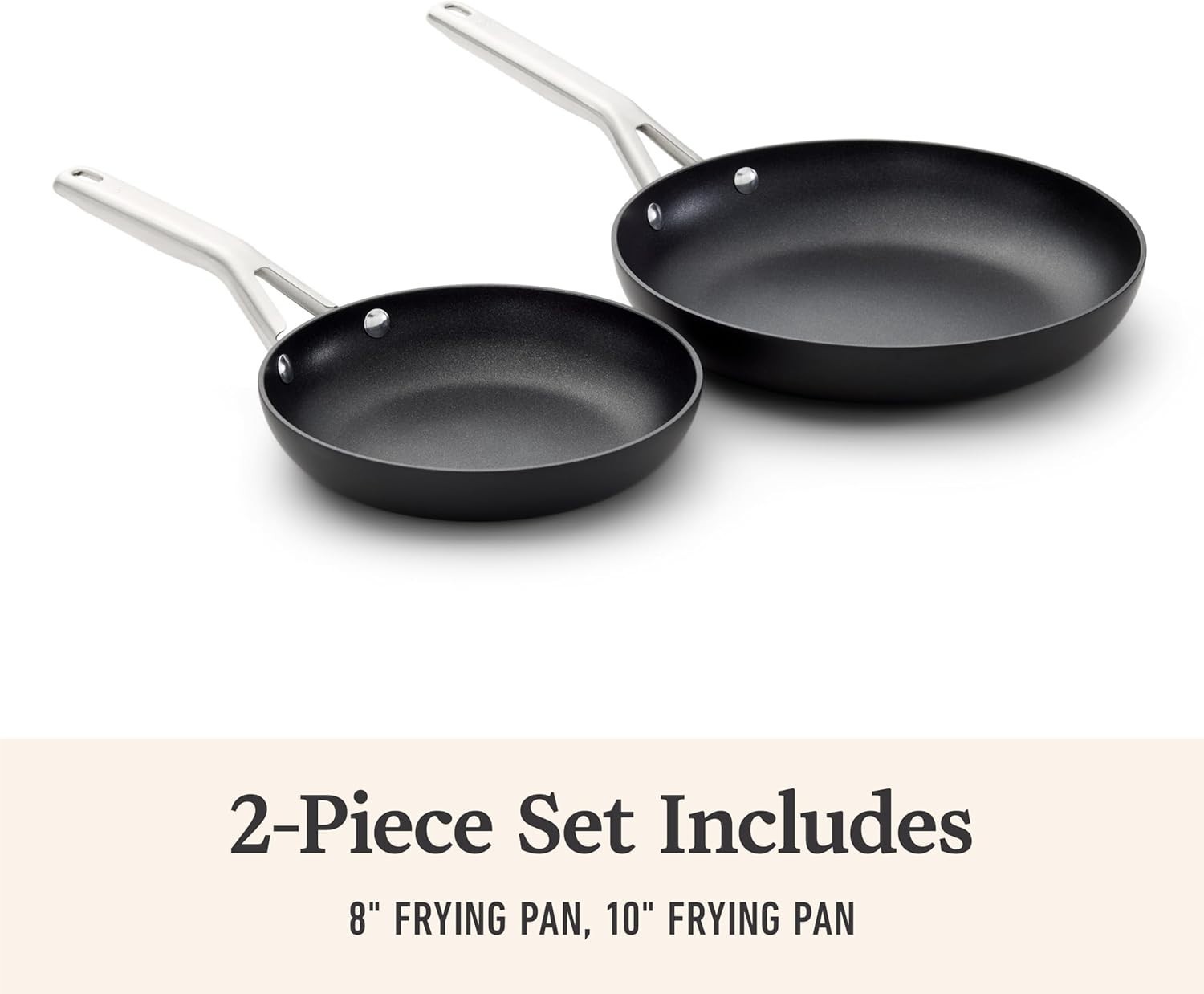 Hard-Anodized Nonstick Frying Pan Set 8 & 10 Inch Dishwasher Safe Aluminum M …