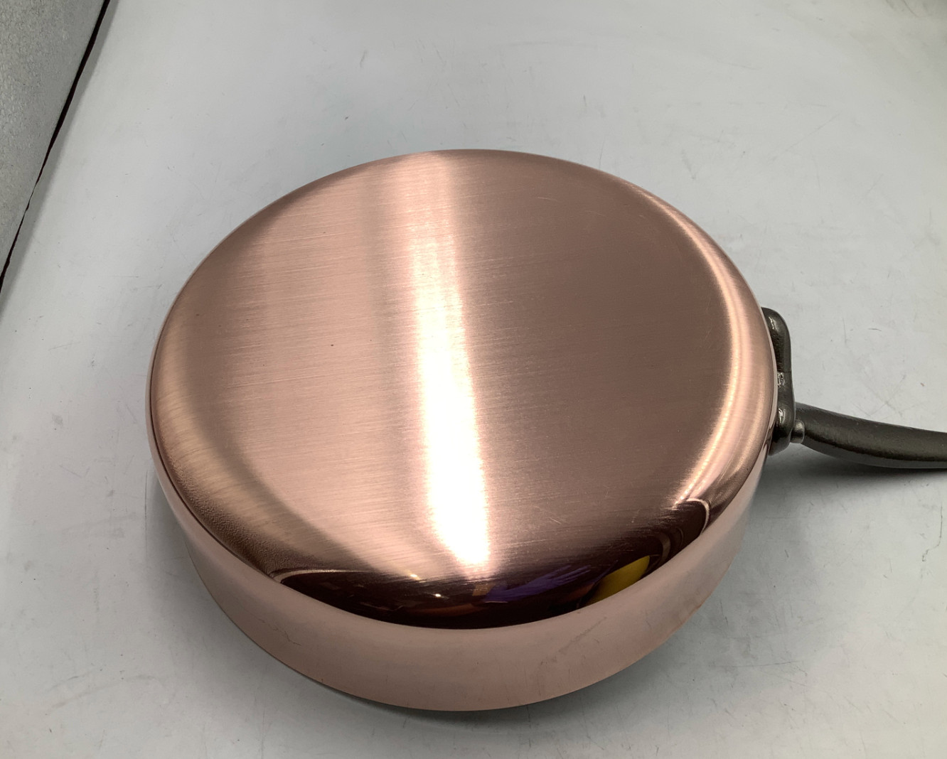 Mauviel M’Heritage M150CI Polished Copper & Stainless Steel Saute Pan, 1.8 Qt