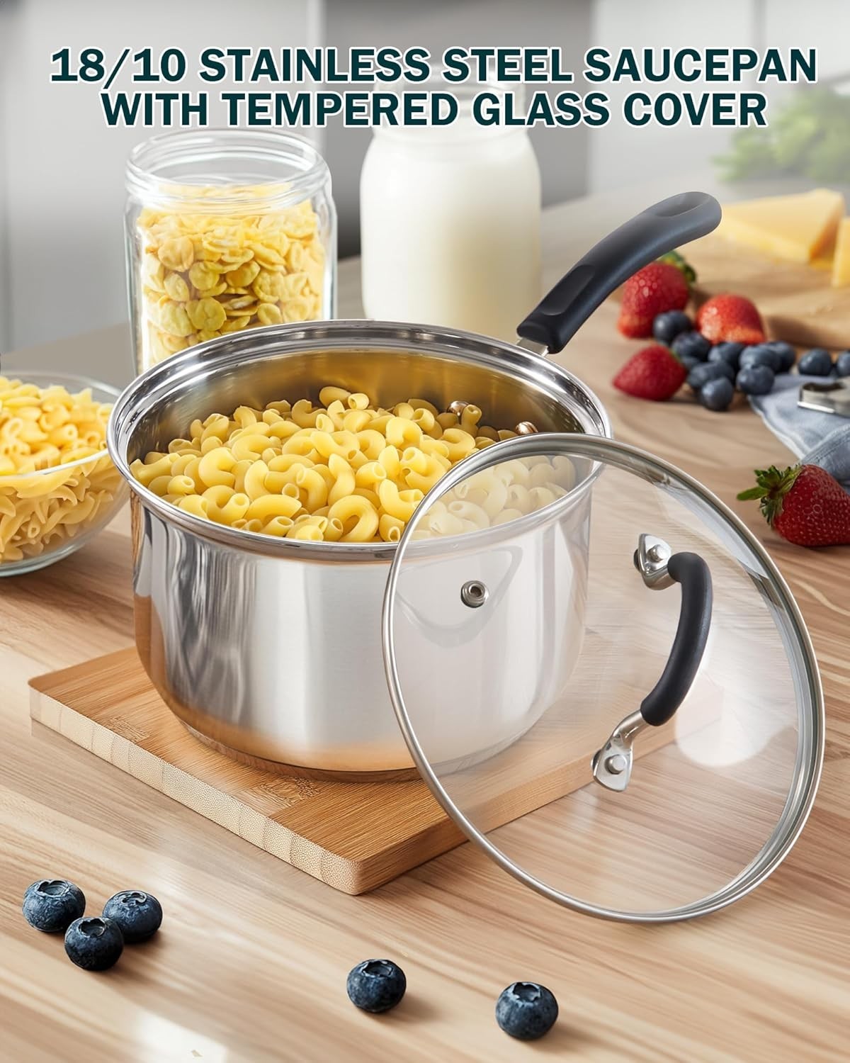 Elegant 1 & 2 Quart Stainless Steel Cookware Set – Induction & Dishwasher Safe