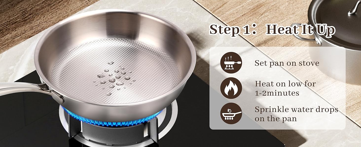 9.45″ Titanium Pans for Cooking Pure Healthy Titanium Frying Pan | No Coating