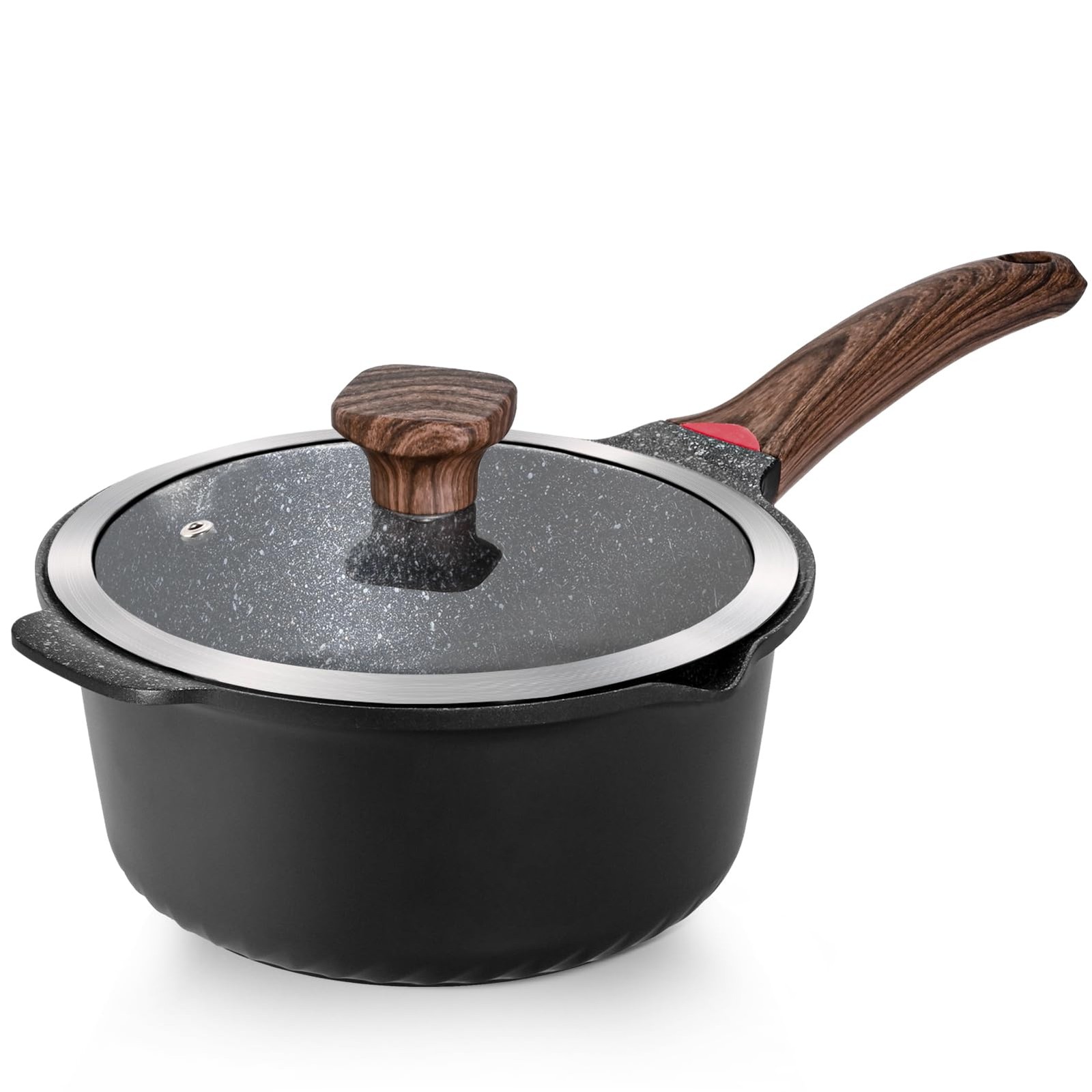VINCHEF Nonstick Stockpot With Lid 4 Quart, Large Saucepan with Stay Cool Han…