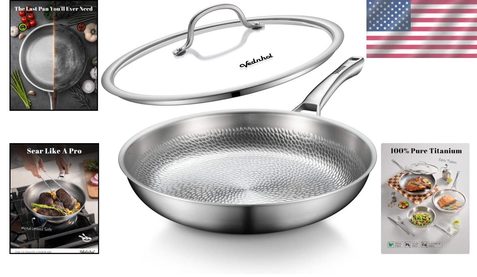 Hammered Pro Skillet | PFAS/PFOA/PTFE Free Cookware