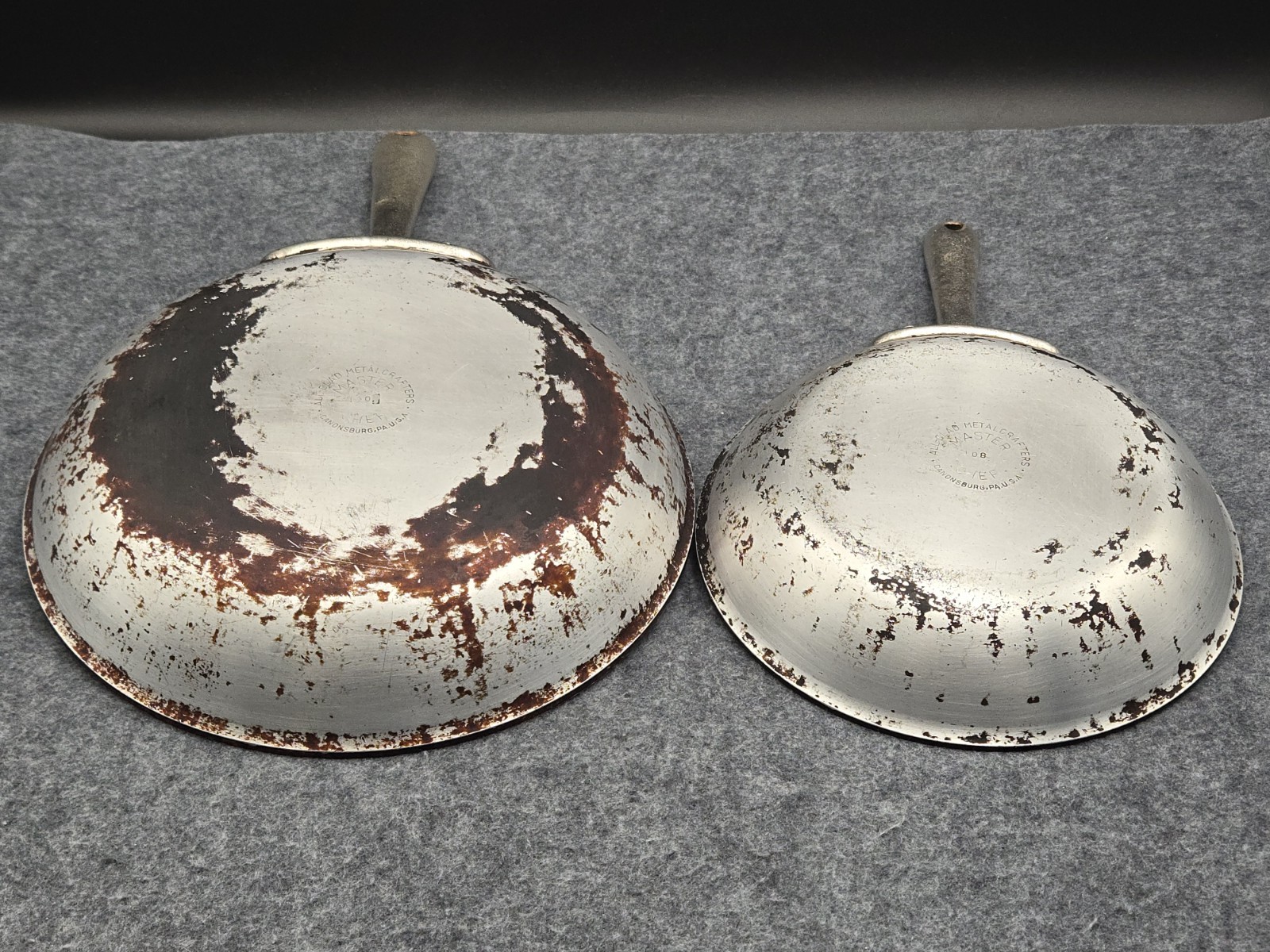 All-Clad Fry Pan Skillet Set 8″ and 10″ Master Chef 108, 110 USA Vintage