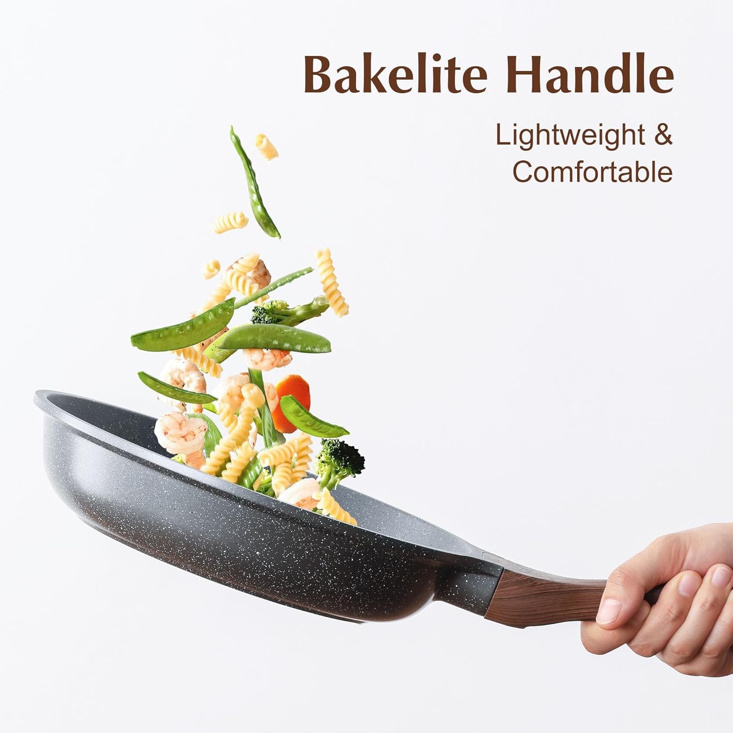 Nonstick Frying Pan Skillet Swiss Granite Coating PFOA Free 9.5 Inch