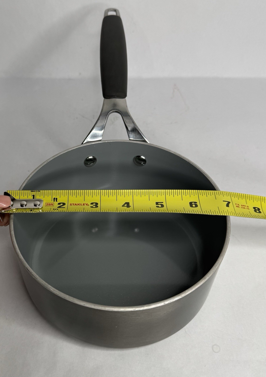 Food Network Non-Stick Ceramic Coated 1.5 Quart/1.4 Liter Pot with Lid Graphite