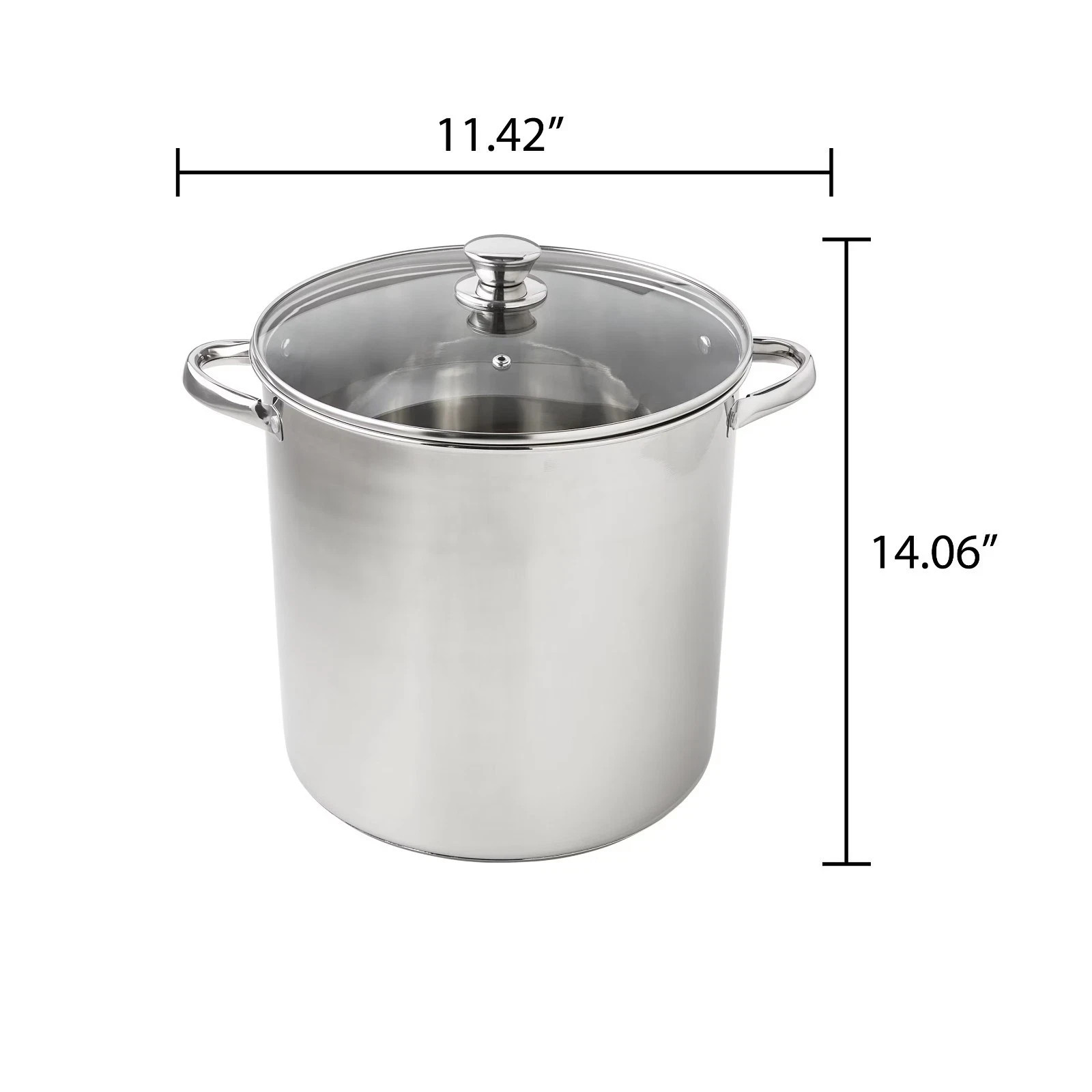 Mainstays Stainless Steel 16-Quart Stock Pot with Glass Lid – free shipping