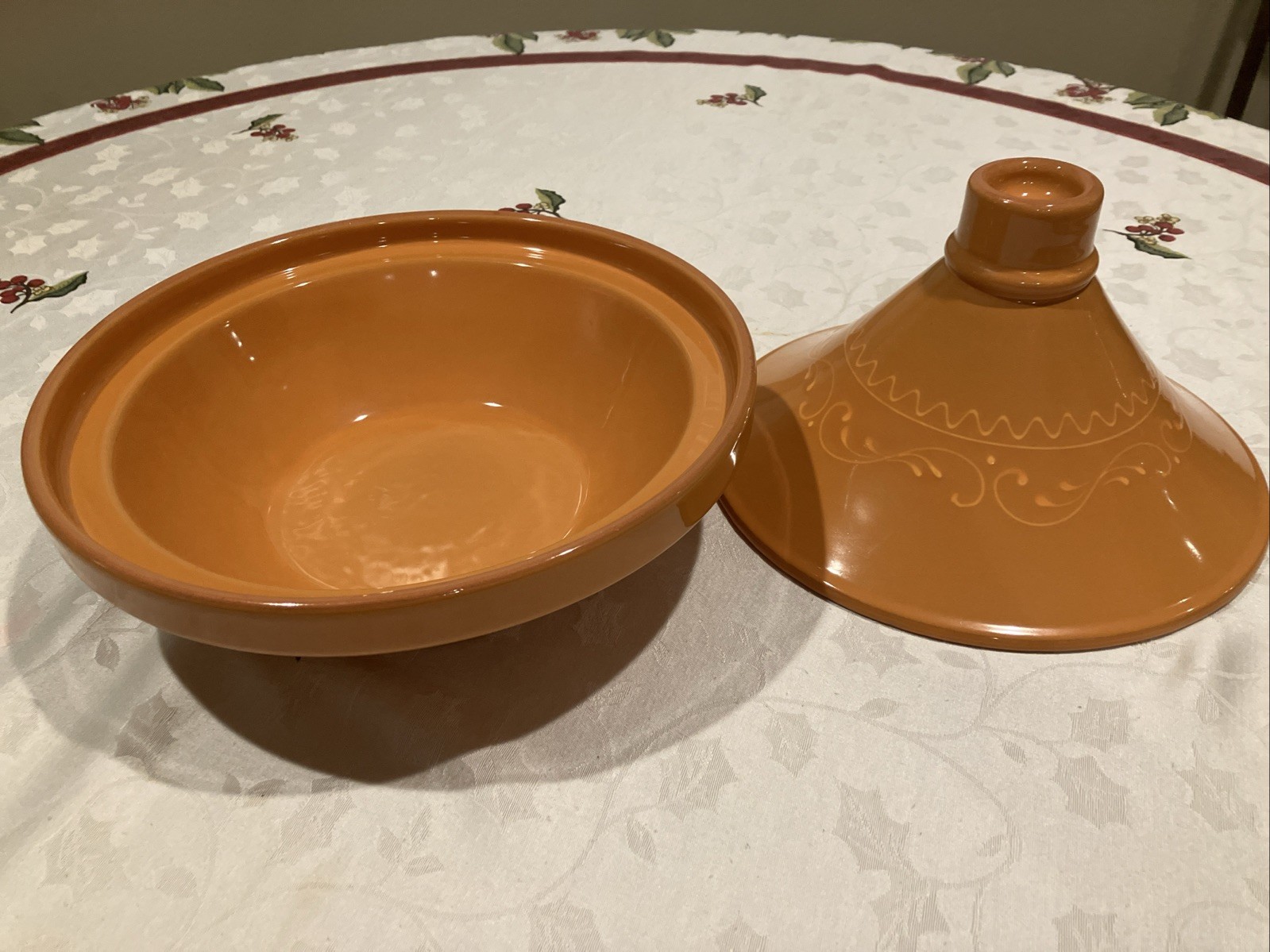 TAJINE Cooking Pot-TAGINE Ceramic Pottery Made in Portugal 11” GOLD TONE