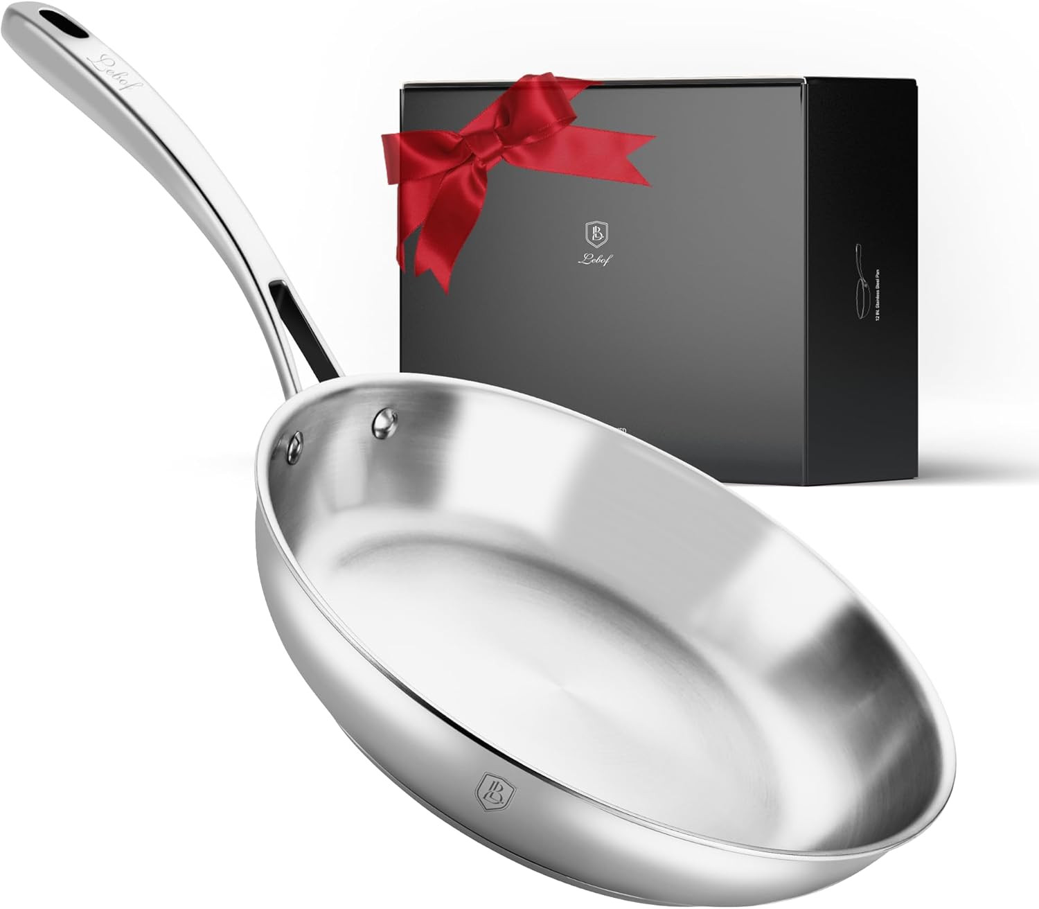 12″ 5-Ply Stainless Steel Frying Pan – Induction & Oven Safe Cookware