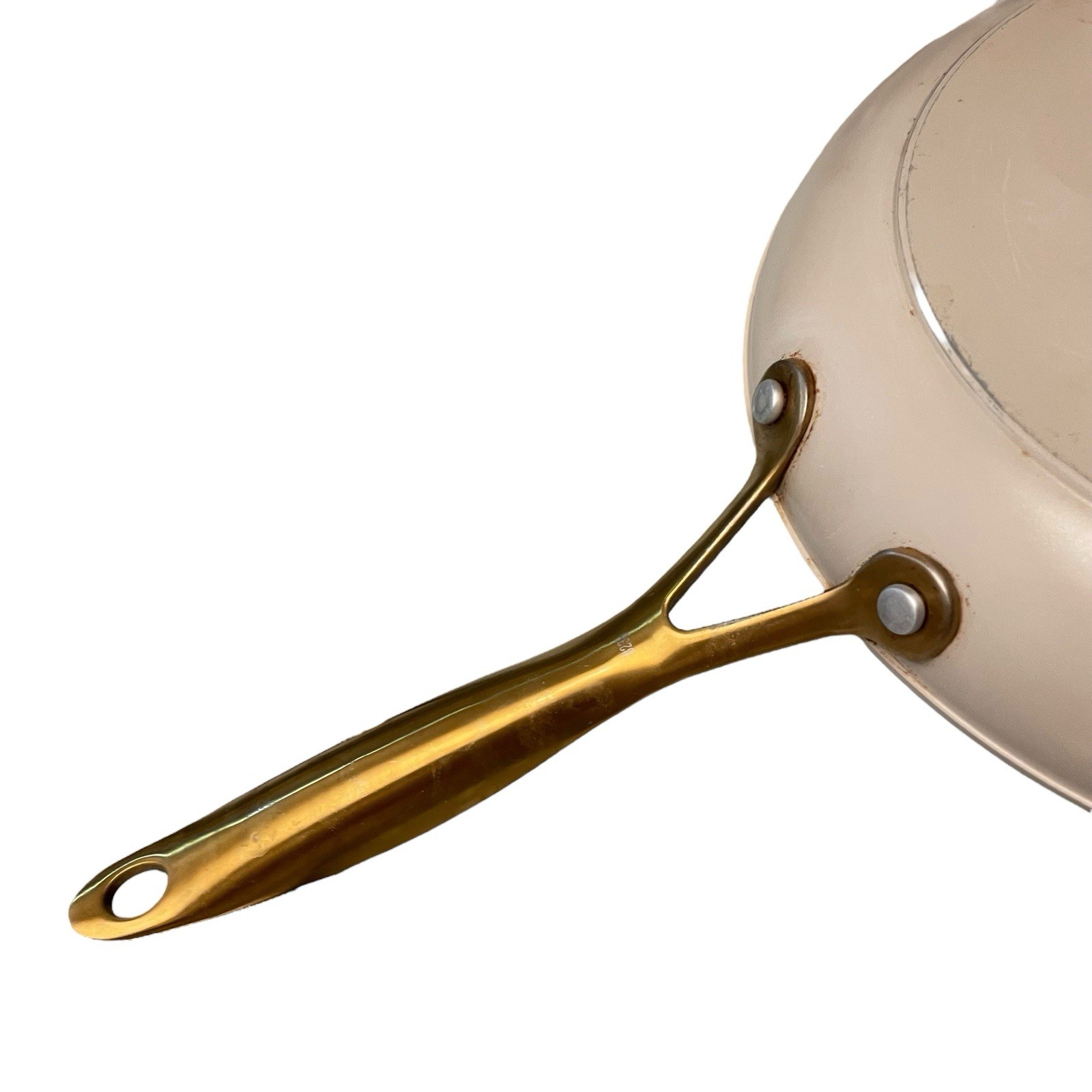 GreenPan Aluminum 10.5” Skillet Fry Pan w Non-Stick Coating Beige Enameled Side