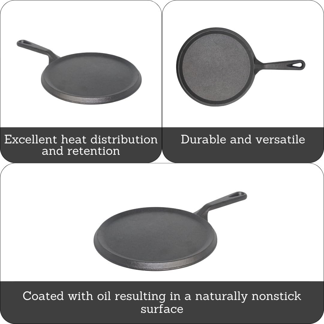 9.5 inches Cast Iron Preseasoned Comal