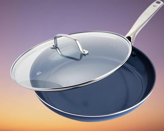 Blue Diamond 12″ Nonstick Frying Pan w/ Lid, PFAS-Free