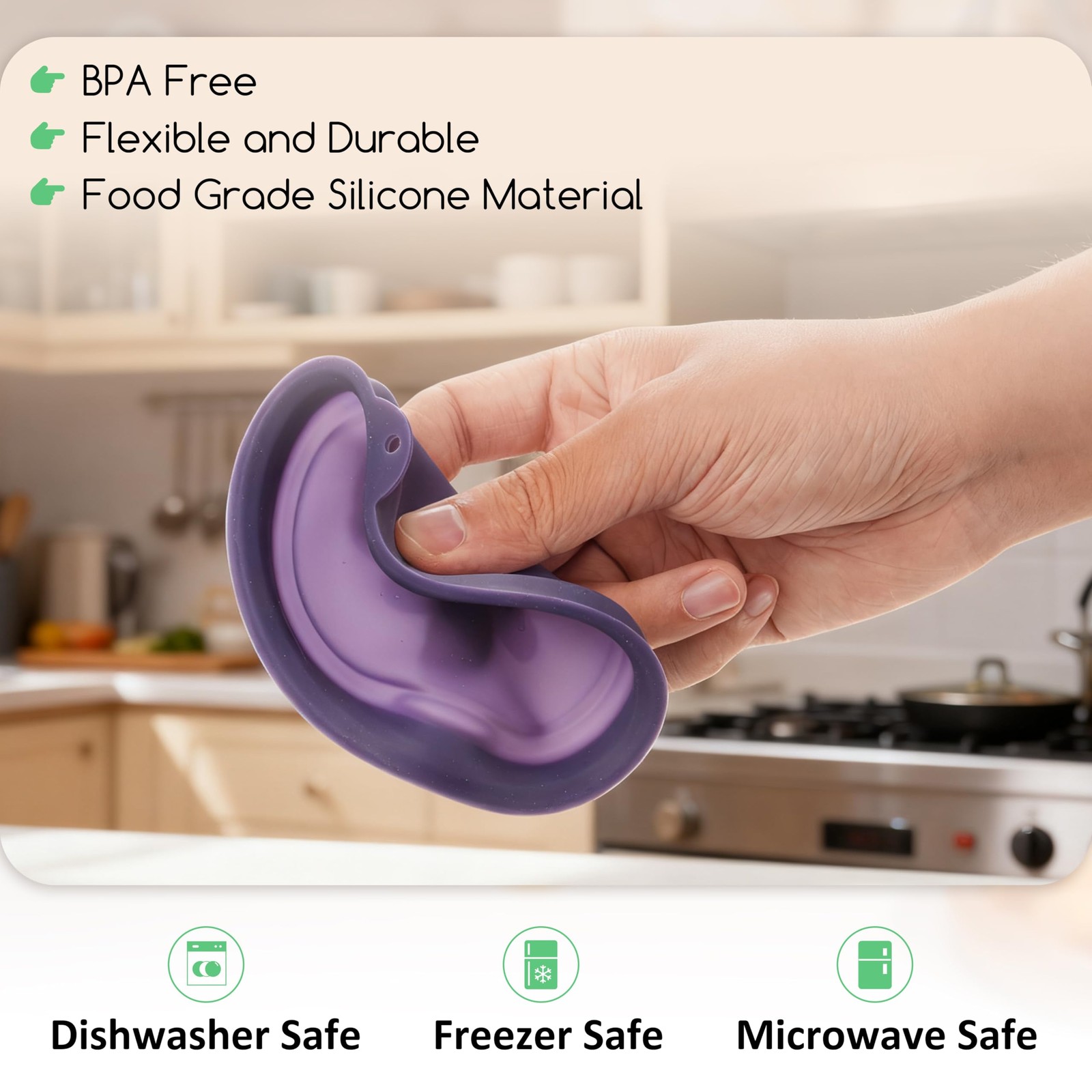 Kiicii 2 Cup Round Silicone Storage Cover Lids Replacement for Anchor Hocking…