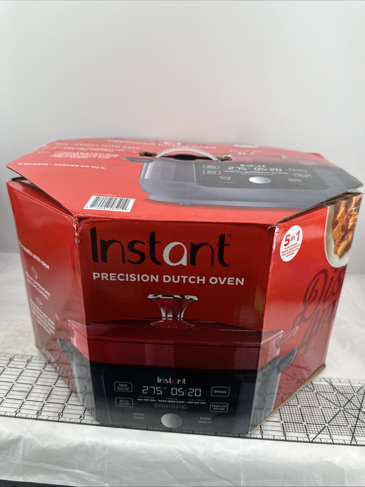 Instant Precision 6-qt Enamel Cast Iron Electric Dutch Oven Red – DOMC6001