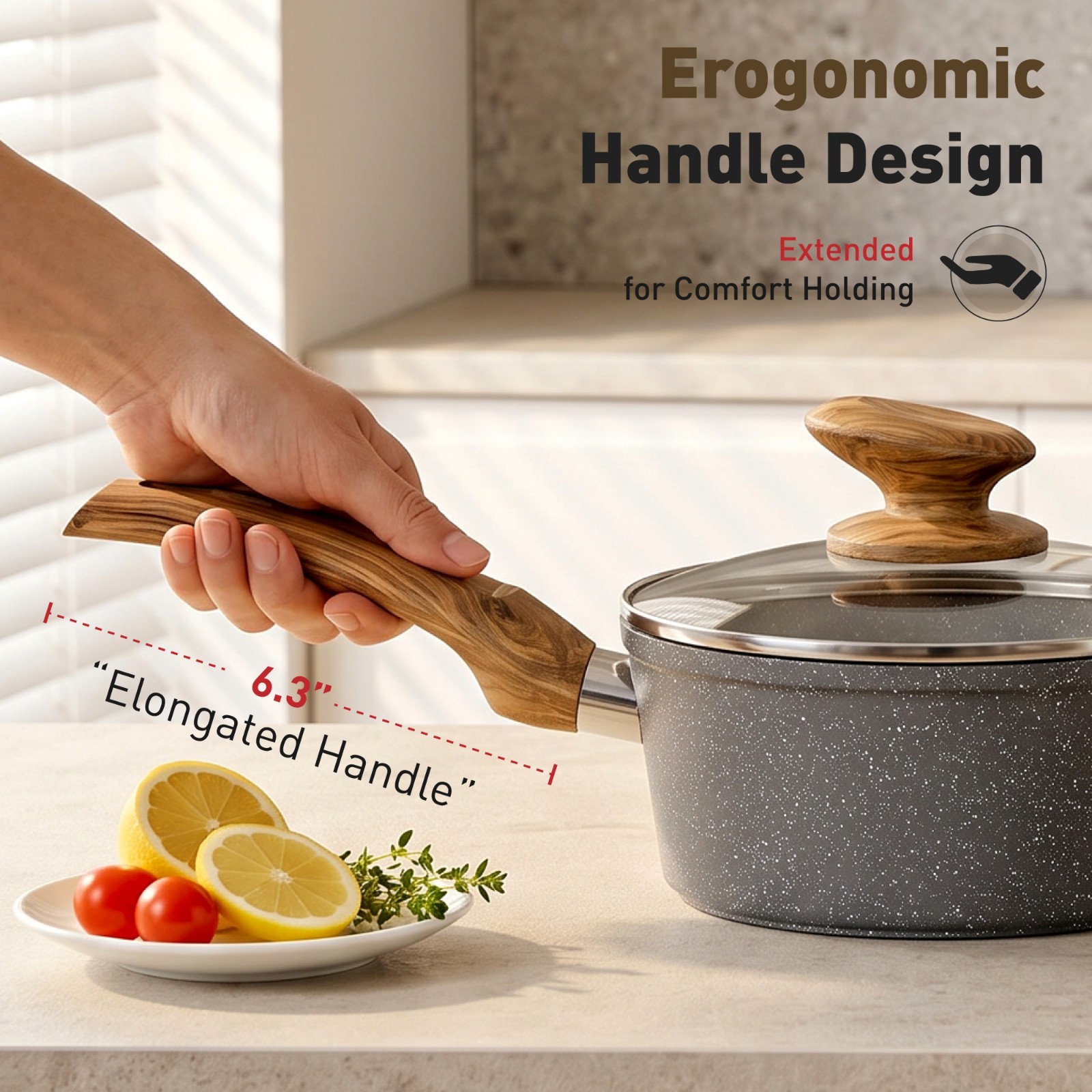 12 Pieces Pots & Pans Set Kitchen Nonstick Cookware Set Granite Coated with Lids