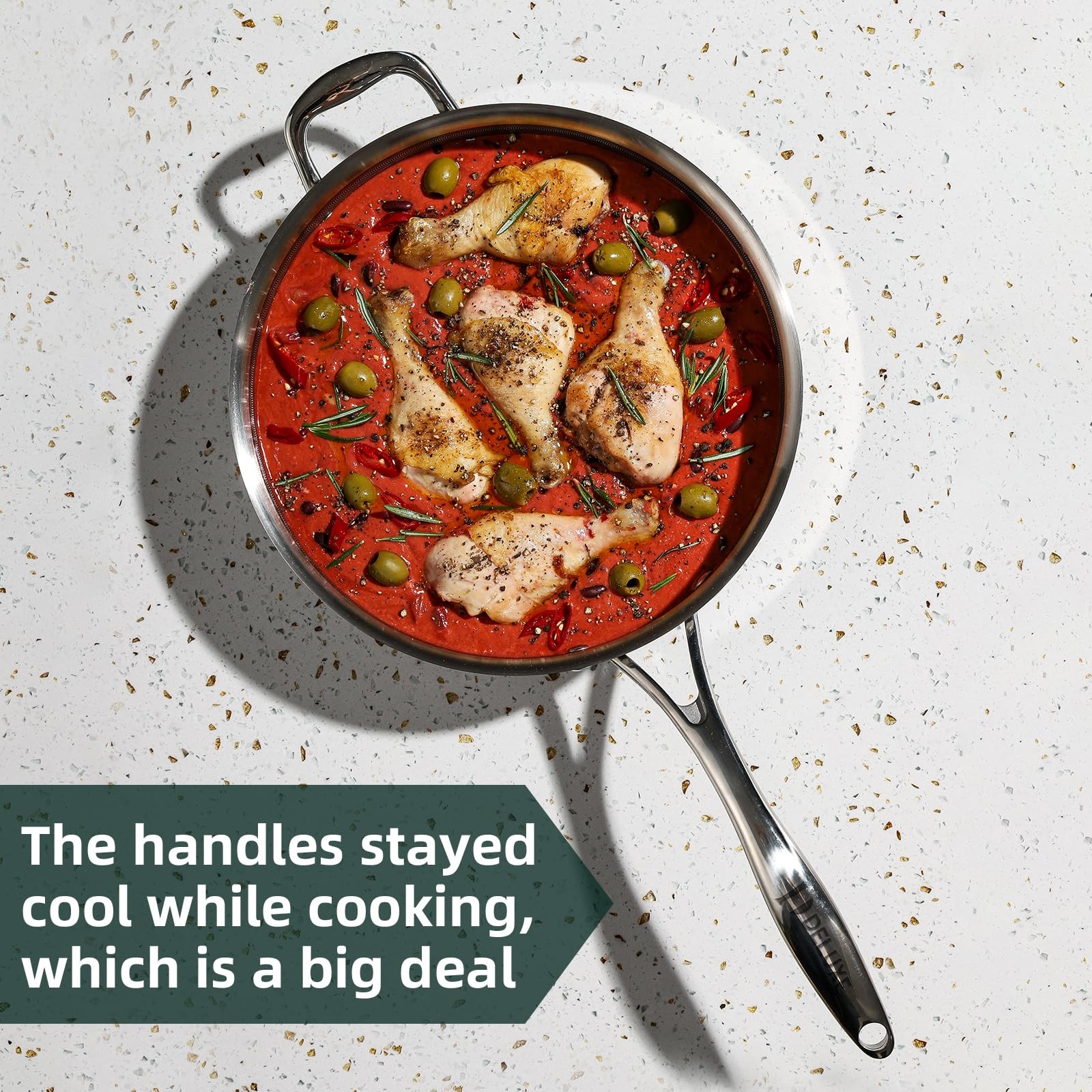 3.7 Qt Hybrid Ceramic Nonstick Deep Sauté Frying Pan & Lid