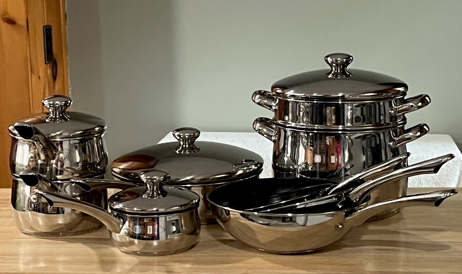 Retired Cook’s Essentials Pots Pans 13-Pc Set ImpactBase Nonstick QVC A02004