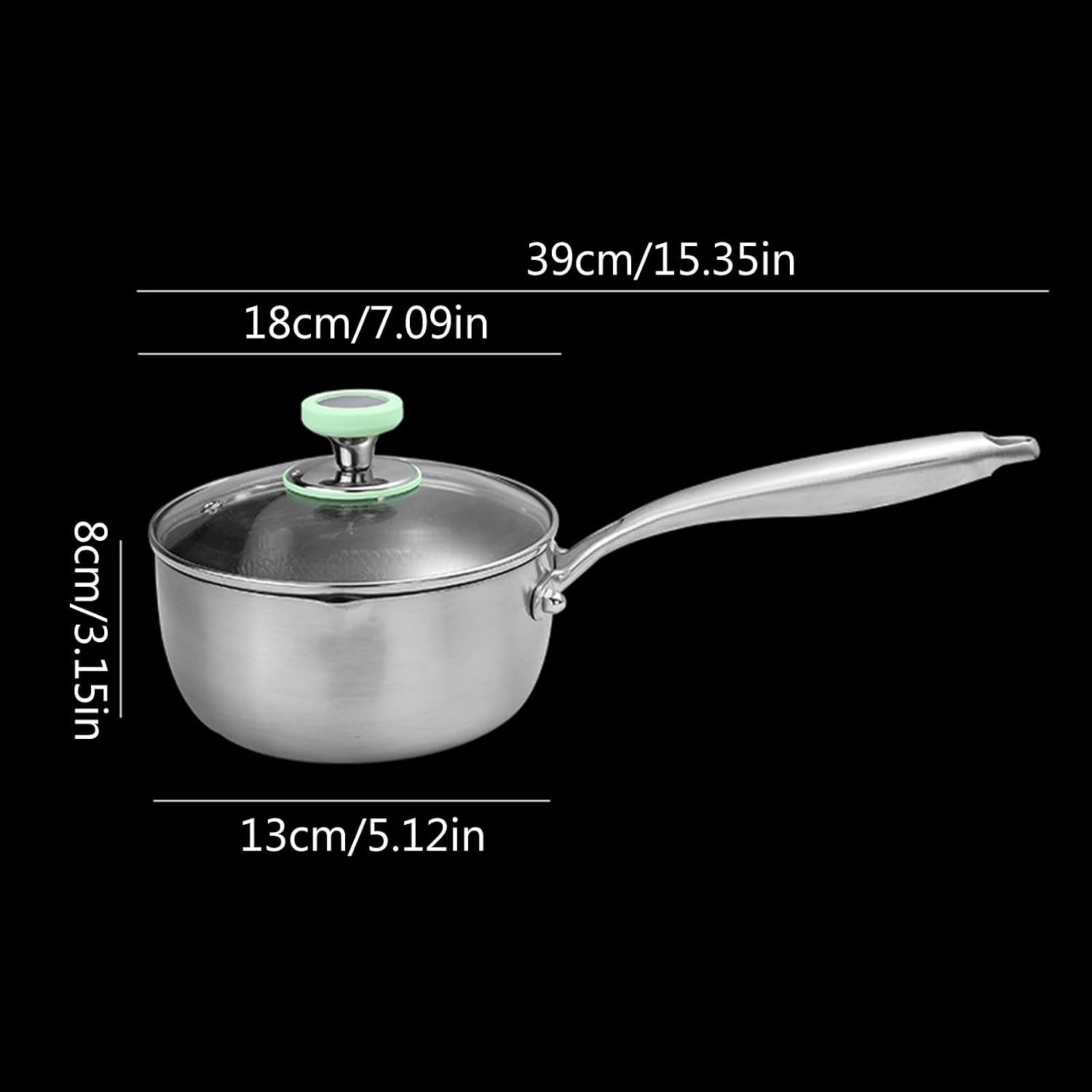 Titanium Pan Pot with Lid, Non-Stick Titanium Saucepan, 500°F Heat Resistant,