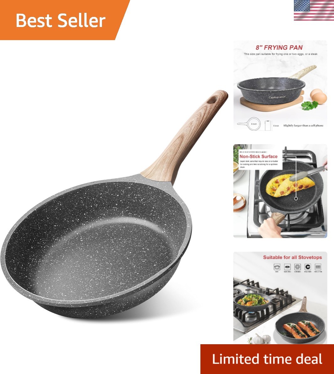 Lightweight 8-Inch Nonstick Omelette Frying Pan – Effortless Cooking Experience