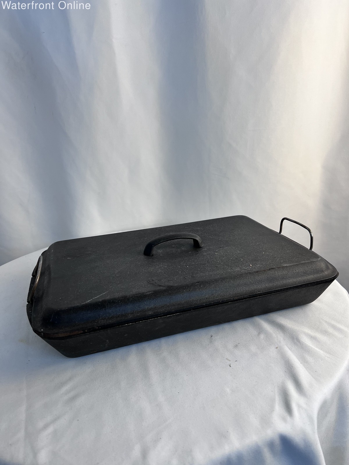 Vintage Cast Iron Rectangular Dutch Oven with Lid Casserole Dish 16″ x 11″