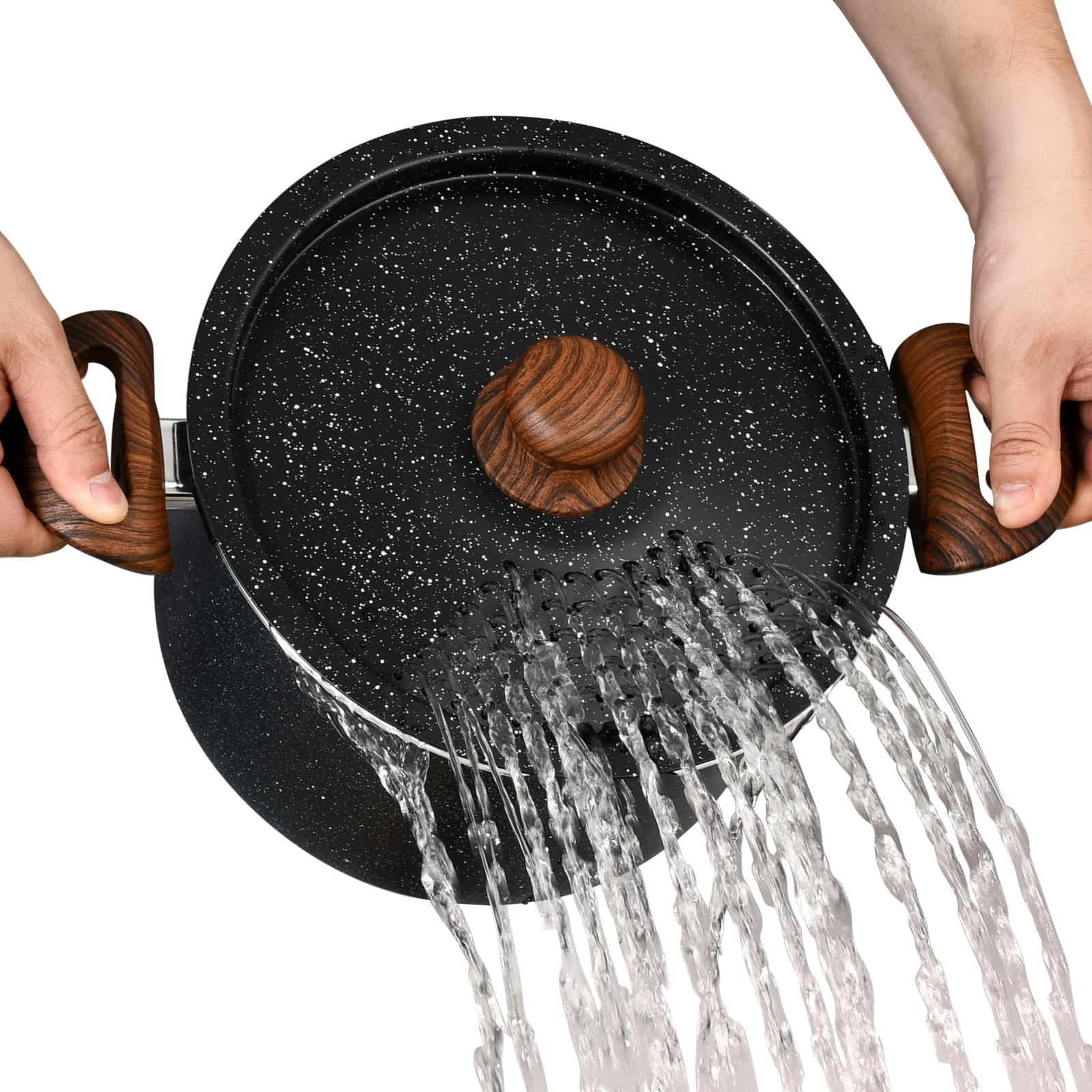 Nutrichef 5Qt Pot Strainer Lid Cooking Pot Lid Heat Resistant Heat Marble