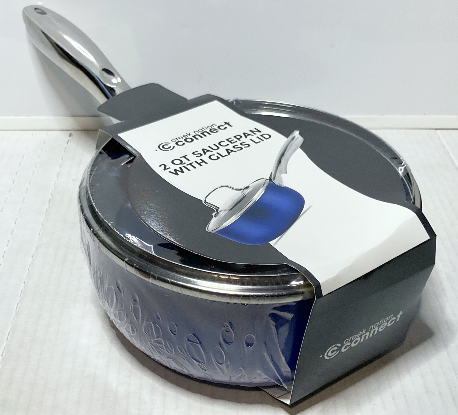 Servappetit 2 Qt Saucepan with Glass Lid, Cobalt Blue Non-Stick Oven Safe NEW