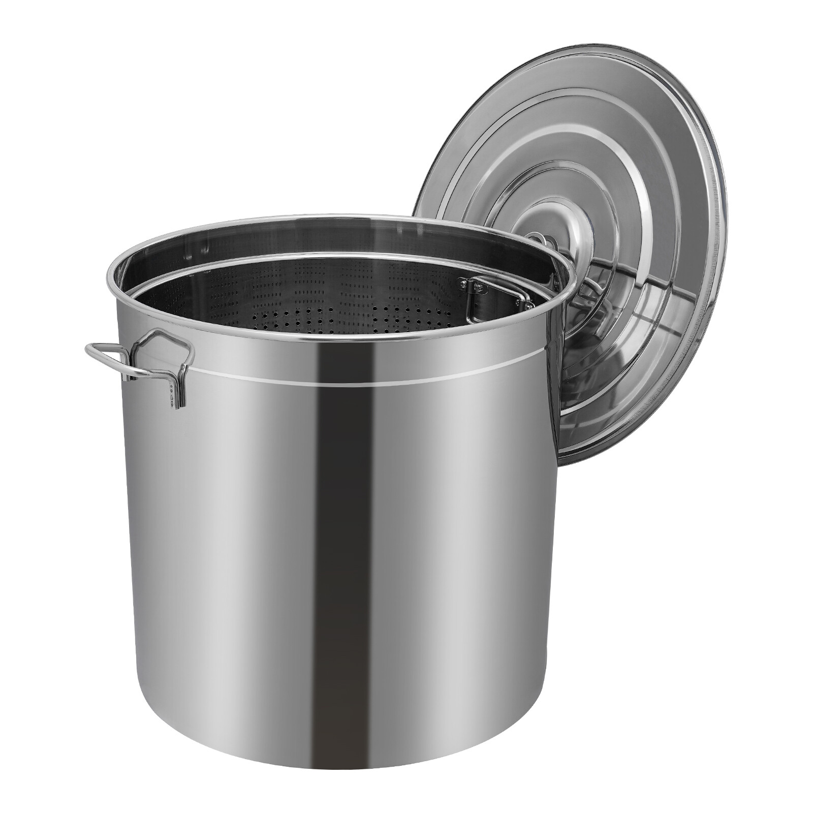 50L (52.8 Qt) Stainless Steel Stock Pot With Perforated Basket & Lid