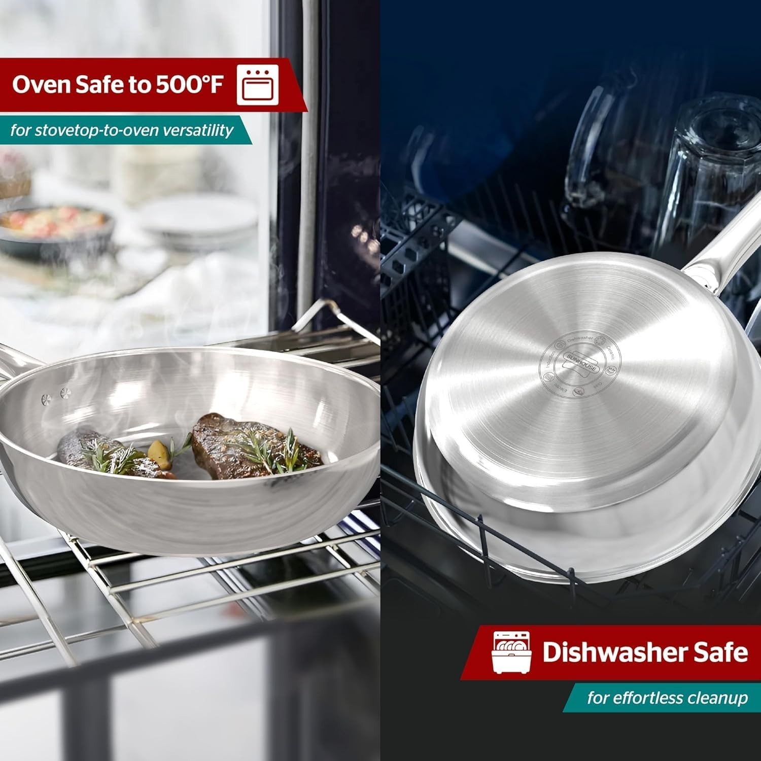 Professional 8 Inch Tri-Ply Stainless Steel Skillet – Perfect for Everyday Chefs