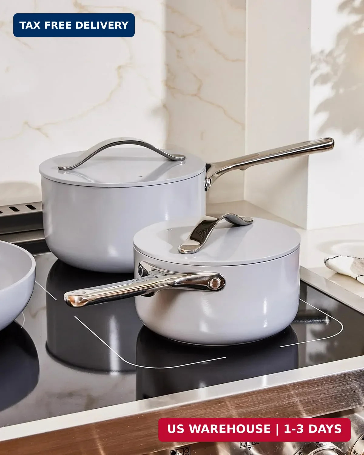 Caraway Nonstick Ceramic Sauce Pan with Lid (3 qt) – Non Toxic, PTFE & PFOA Free