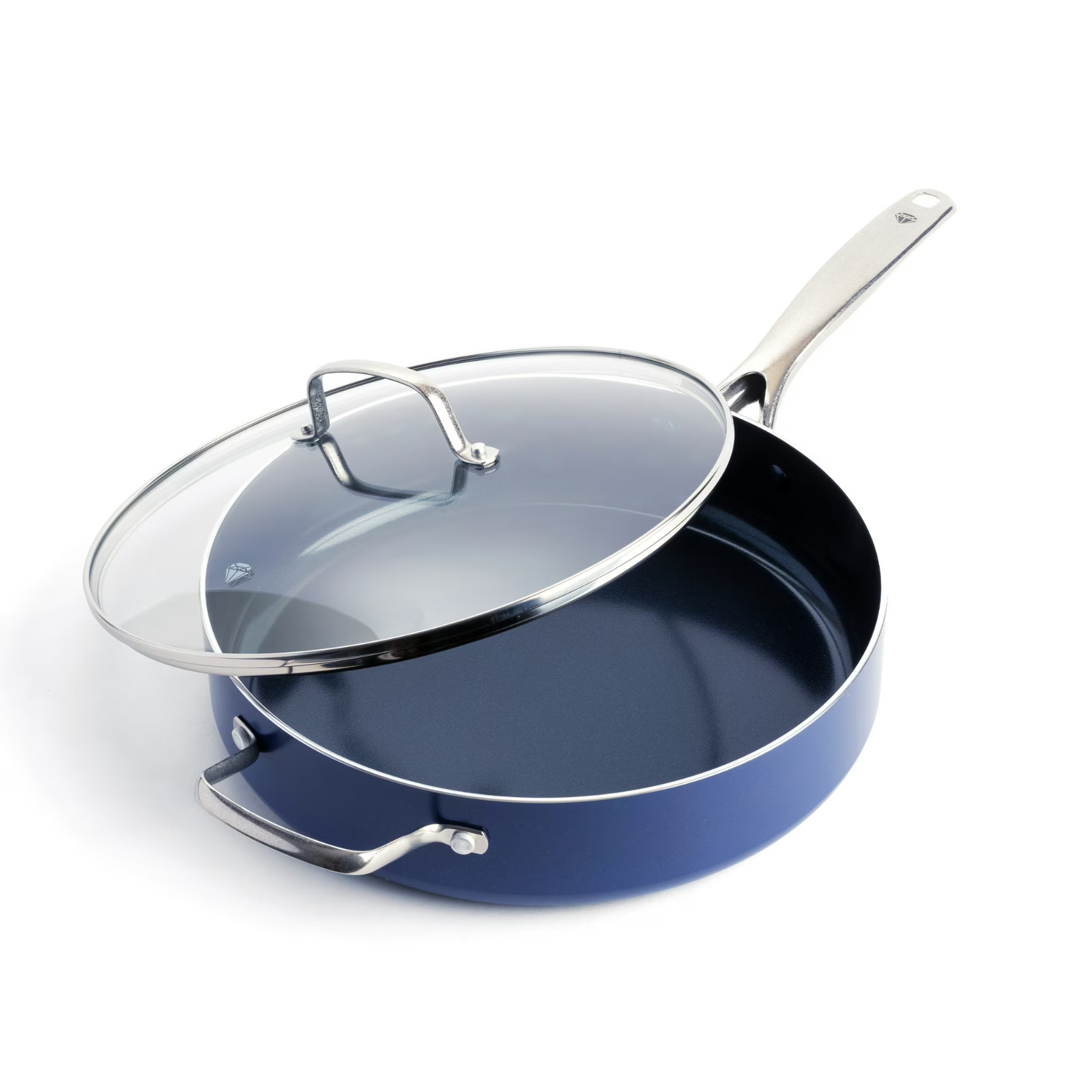 Blue Diamond 5QT Ceramic Nonstick Jumbo Sauté Pan with Lid – Toxin-Free, Dishwas