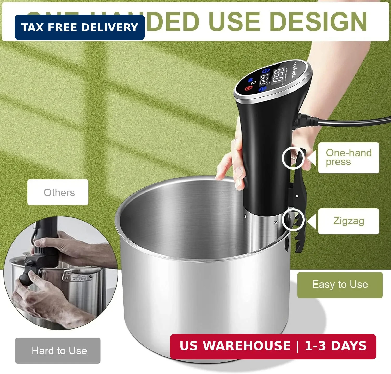 Sous Vide, Wancle Sous Vide Cooker 1100W IPX7 Waterproof Thermal Immersion Circu