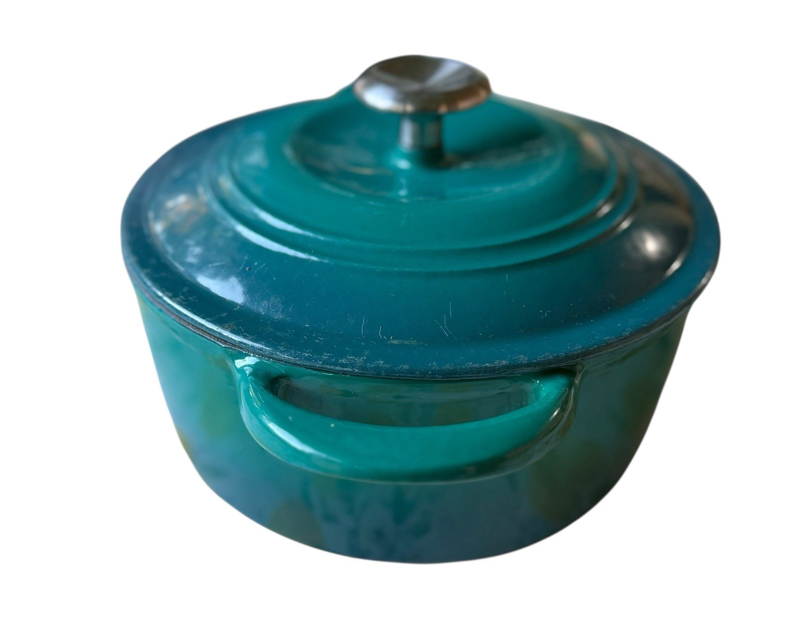Tramontina Enamel Cast Iron Round Dutch Oven Teal/Dark Blue 4 Qt