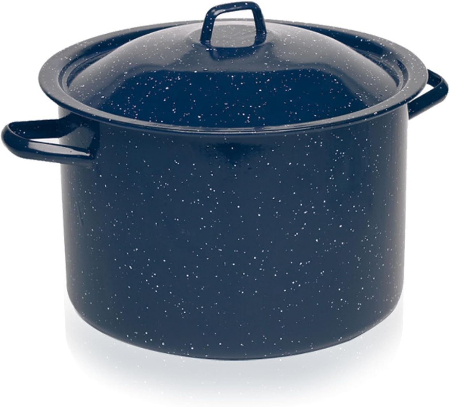 6Qt Blue Speckled Enamel Stock Pot with Lid
