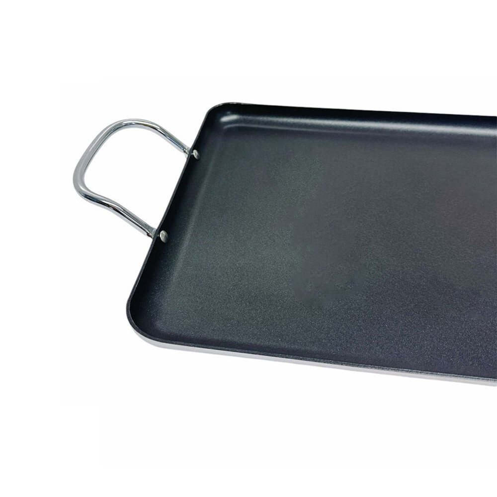 Aluminum Double Burner Non-Stick Griddle 19″x11-1/2″, Compatible W/ All Cooktops