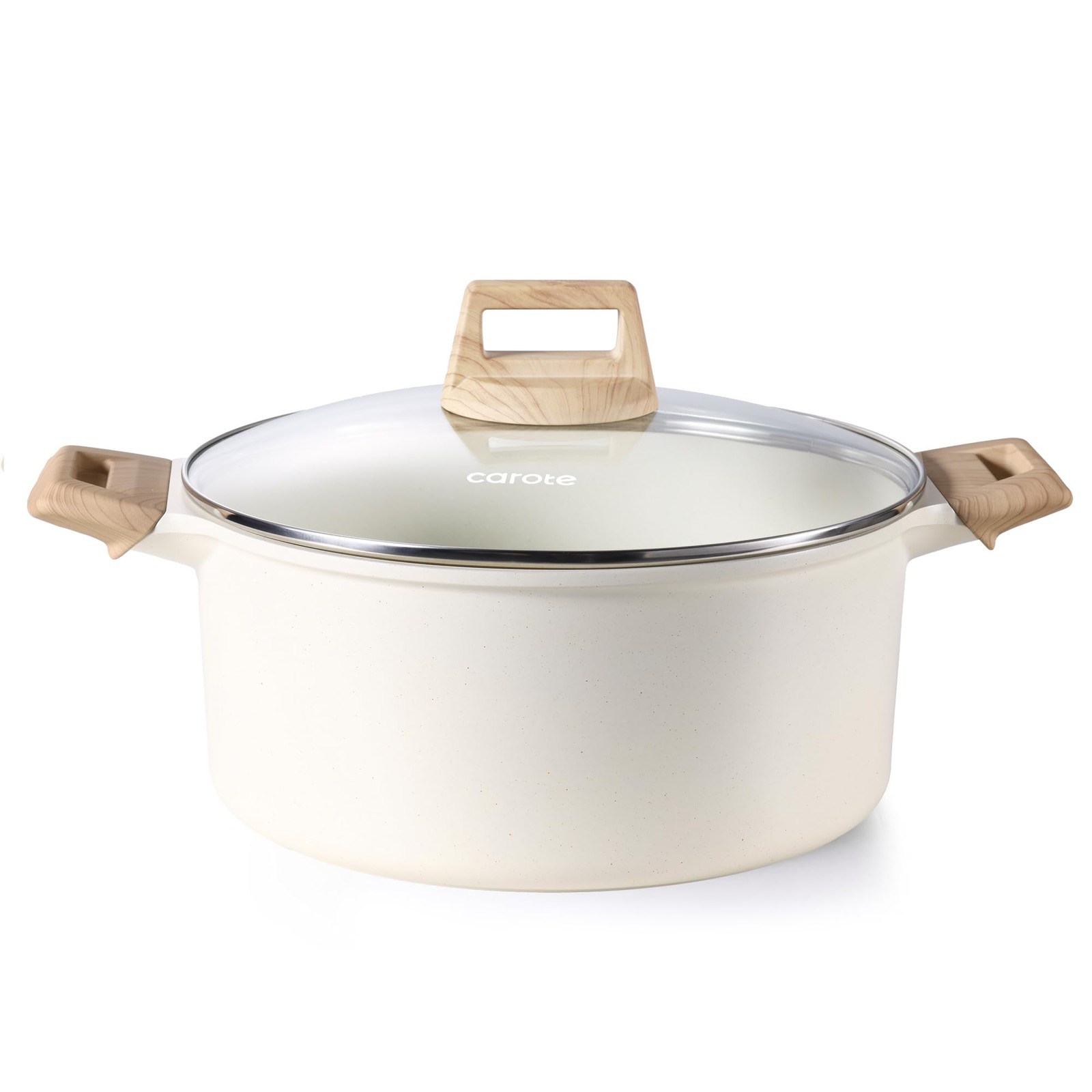 6qt Stockpot with Lid, Aluminum NonStick Pot Fast Even Heating