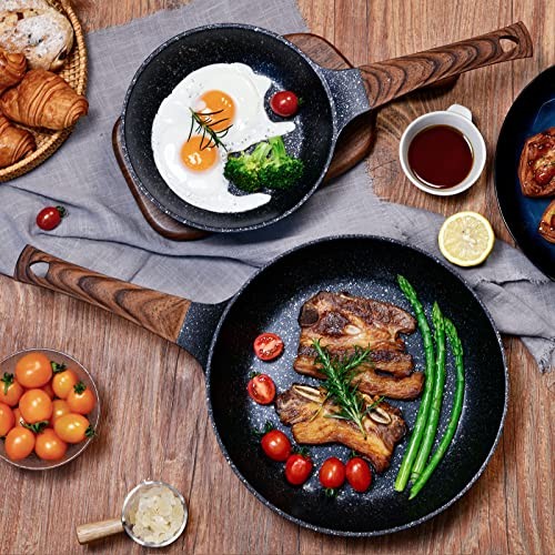 Nonstick Frying Pans Set with Lid, 10 In 11.5 In Aluminum 10 inch + 11.5 inch