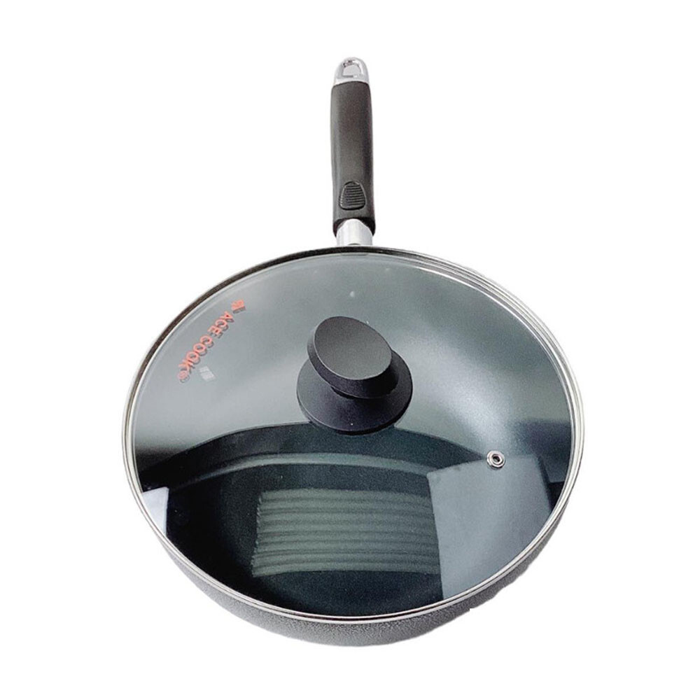Nonstick Coating Deep Frying Pan Saute Pan with Lid, 10″ Fry Pan, Plastic Handle