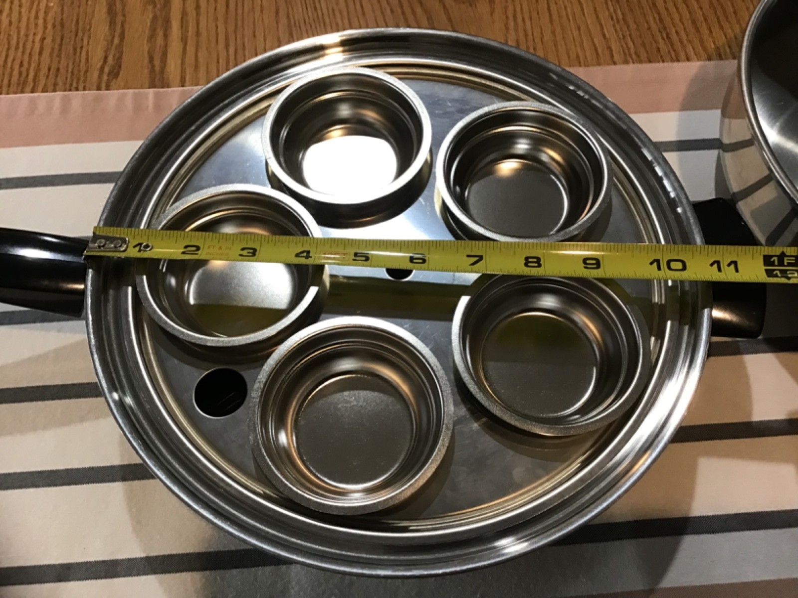 Vtg Seal-O-Matic Thermium Multi-Plex 11” Steel Skillet W/Dome Lid & Egg Poacher