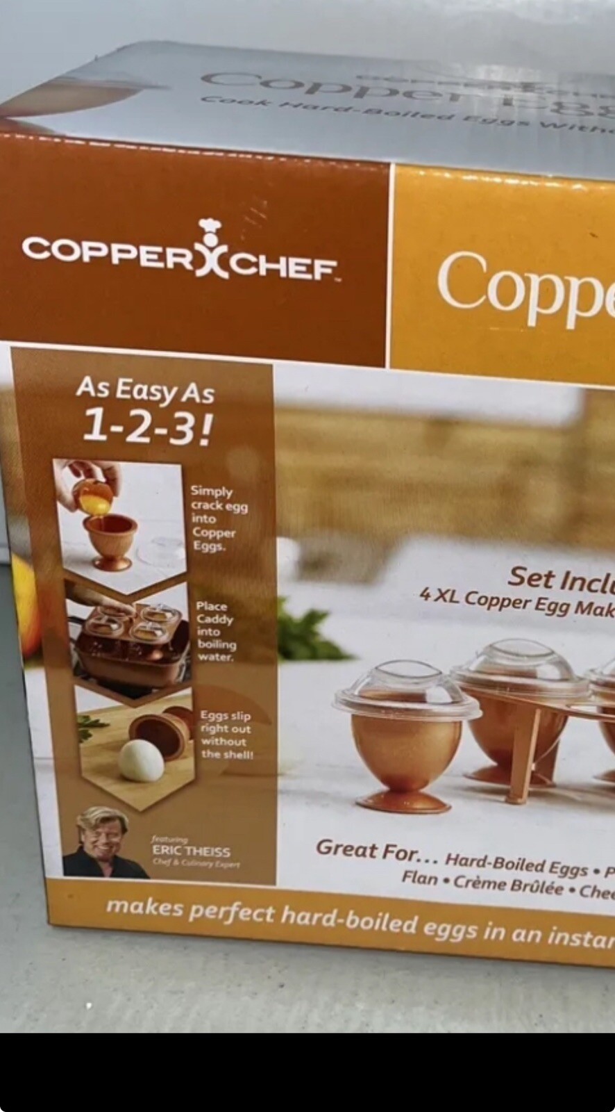 Copper Chef Copper Eggs XL Egg Makers w/Egg Caddy Egg Cups