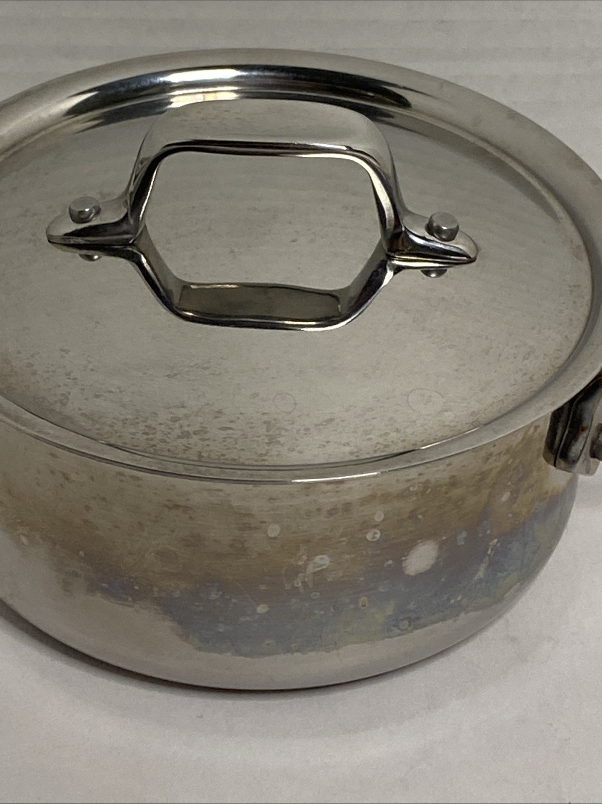 All-Clad Stainless Steel Mini Dutch Oven Cocotte Pot with Lid .5 Qt Heat Stains